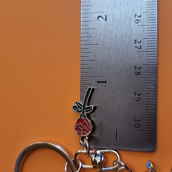 Mom Rhinestone Heart Charm Keychain - Picture 7 of 8